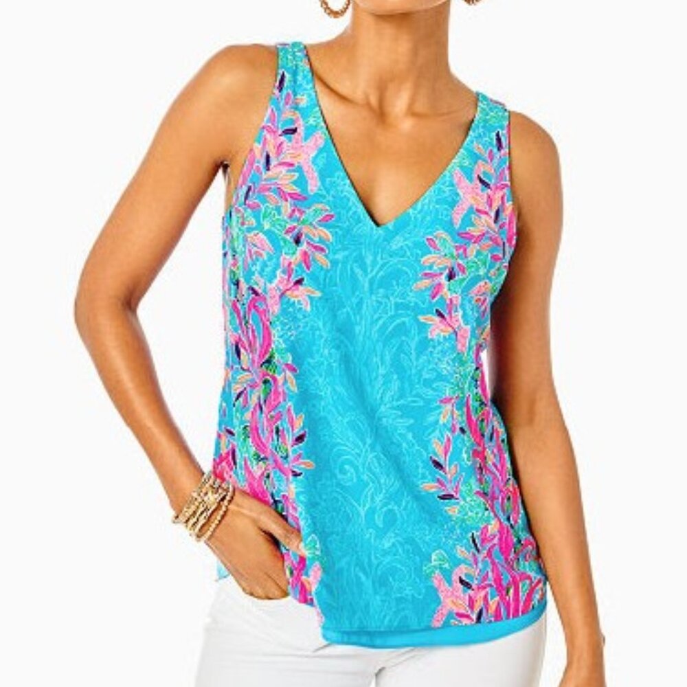 Lilly Pulitzer - Florin Reversible Top, Multi Seaweed Samba Engineered Top Small